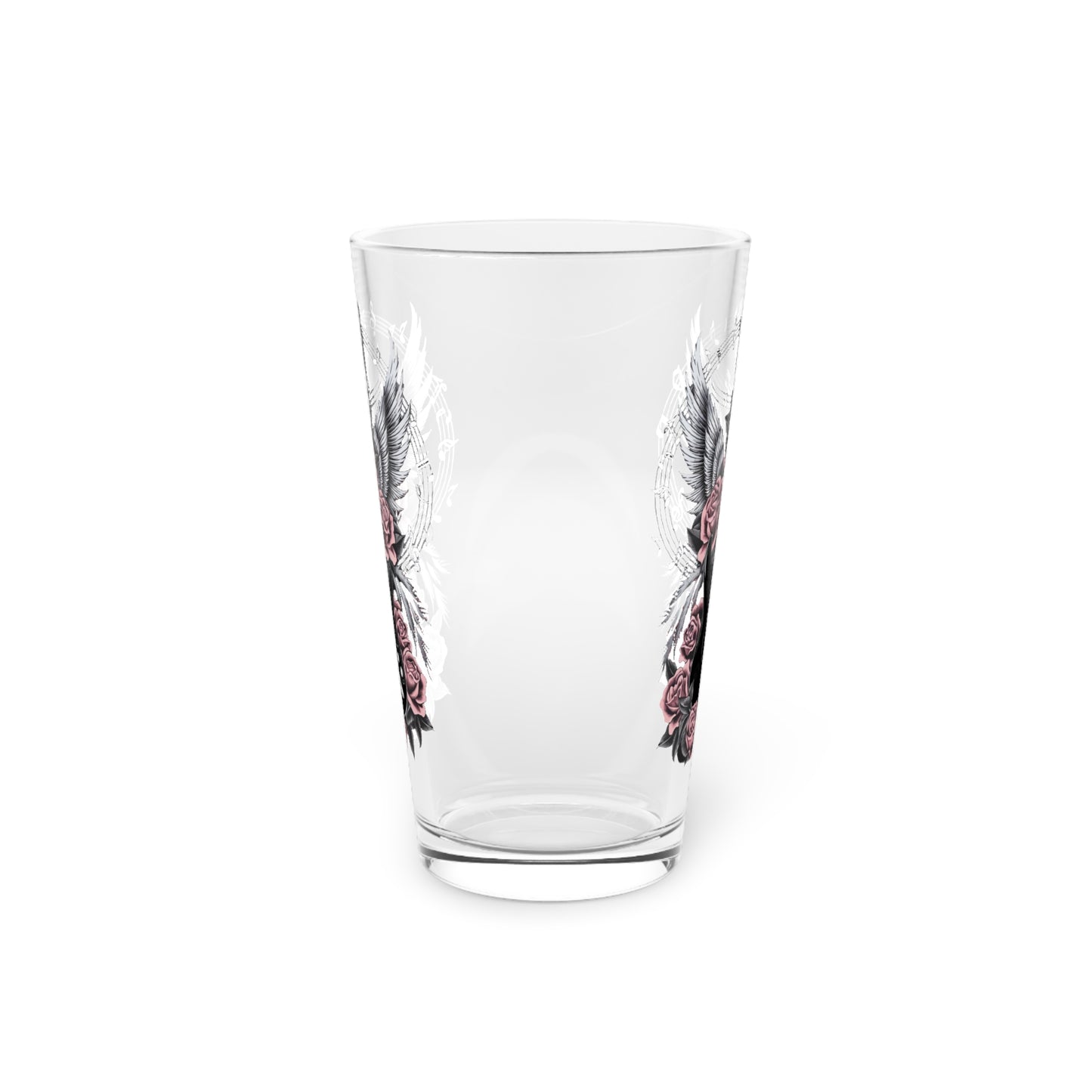 Rock & Roses 16oz Pint Glass - Perfect for Music Lovers