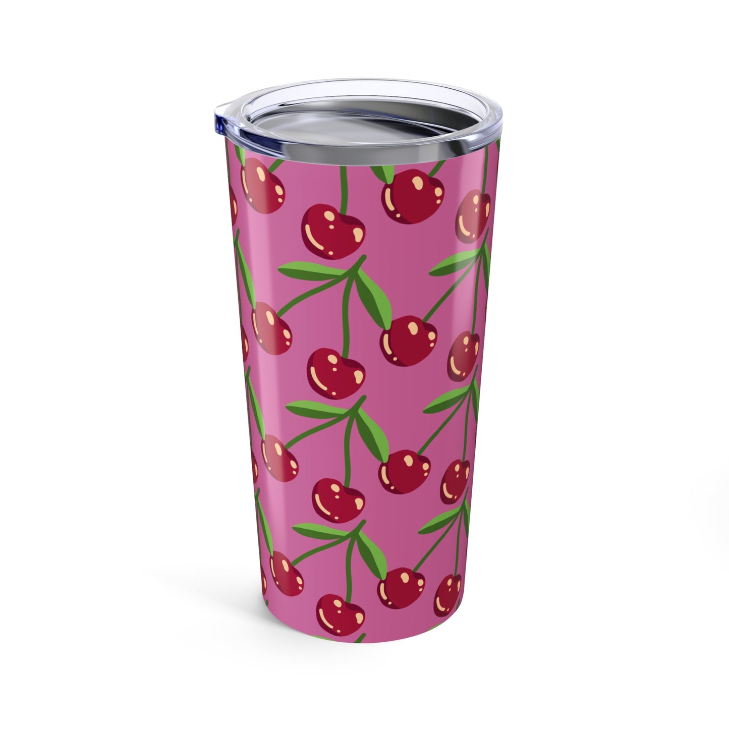 Blushing Cherry 20oz Tumbler - Cute Pink Fruit Insulated Drinkware for Summer Heating Up