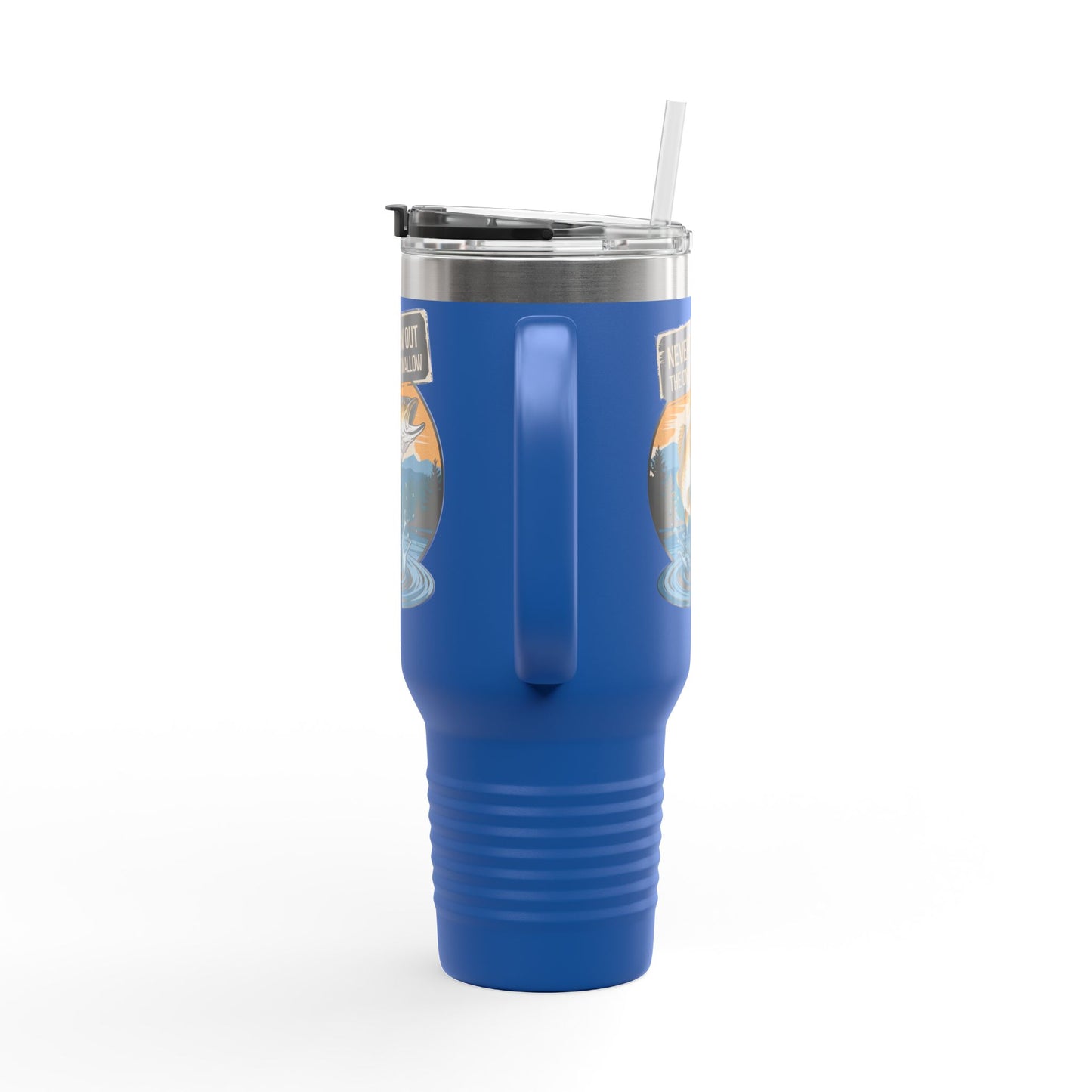 40oz Fishing Lover's Insulated Travel Mug - 'Never Throw Out the Ones That Swallow'