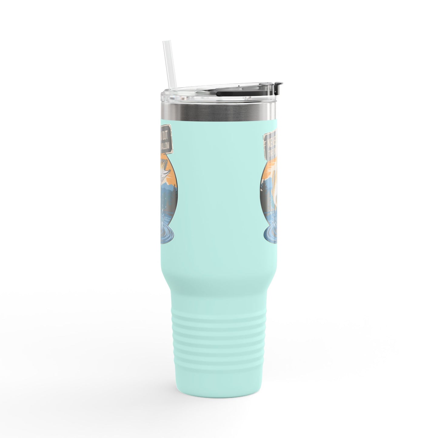 40oz Fishing Lover's Insulated Travel Mug - 'Never Throw Out the Ones That Swallow'