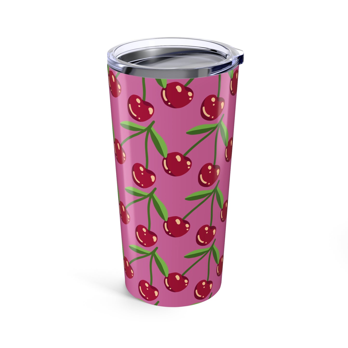 Blushing Cherry 20oz Tumbler - Cute Pink Fruit Insulated Drinkware for Summer Heating Up