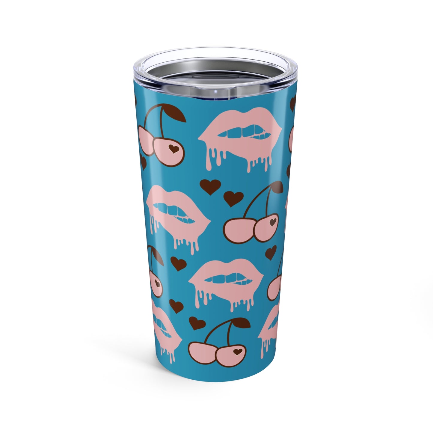Chic Kiss & Cherry 20oz Tumbler - Fun Travel Mug for Lovers