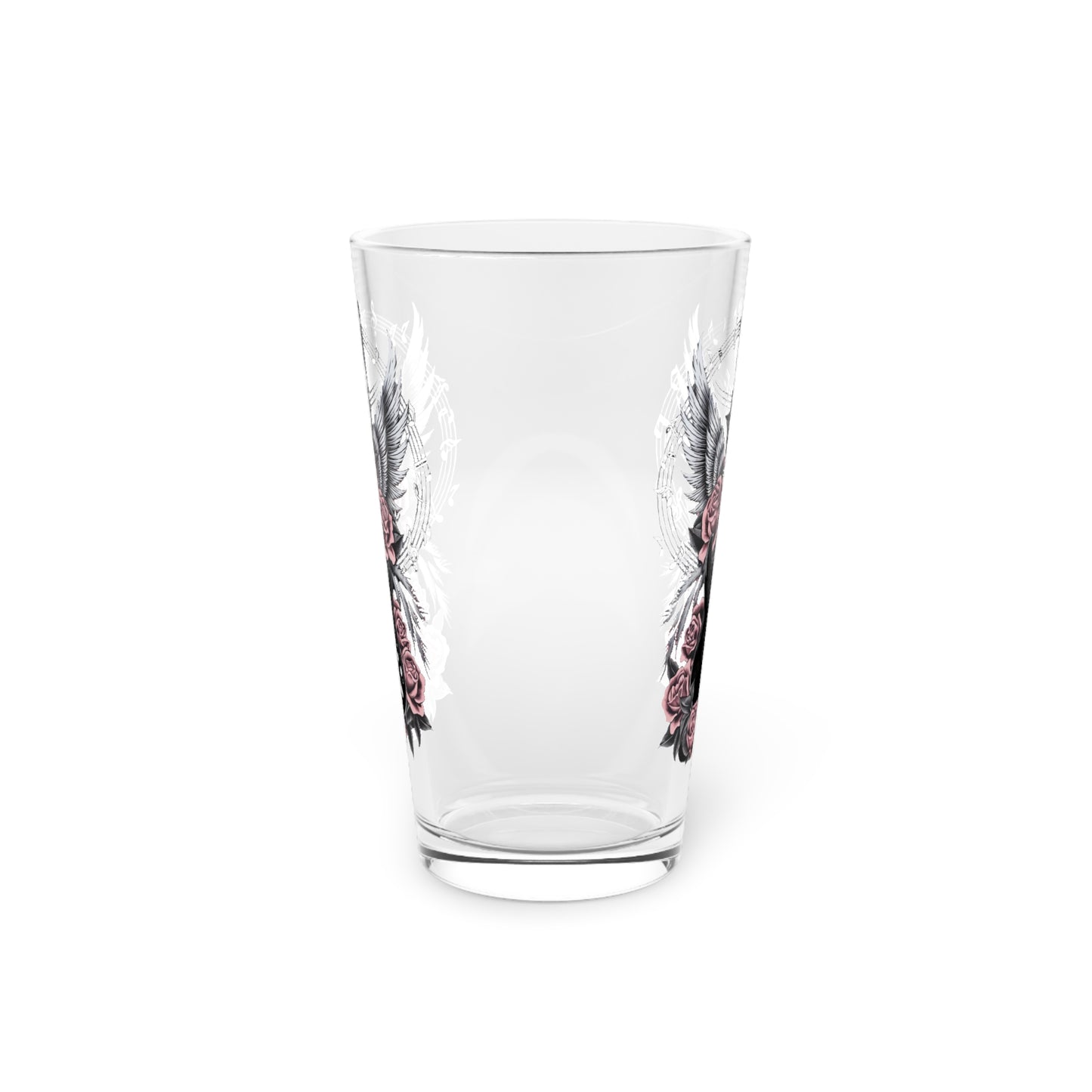 Rock & Roses 16oz Pint Glass - Perfect for Music Lovers