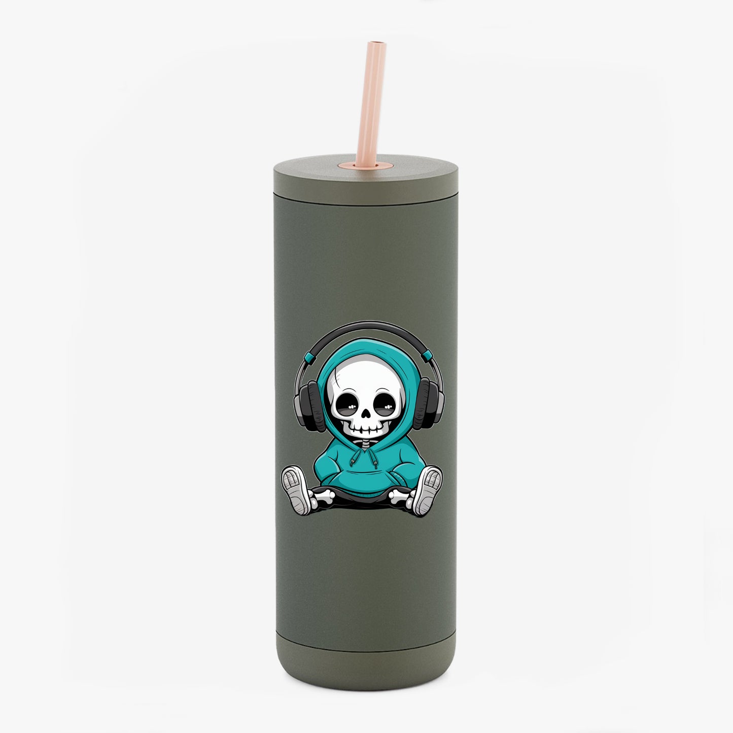 Chill Vibes Skull Tumbler - 20oz Sip Cup for Music Lovers