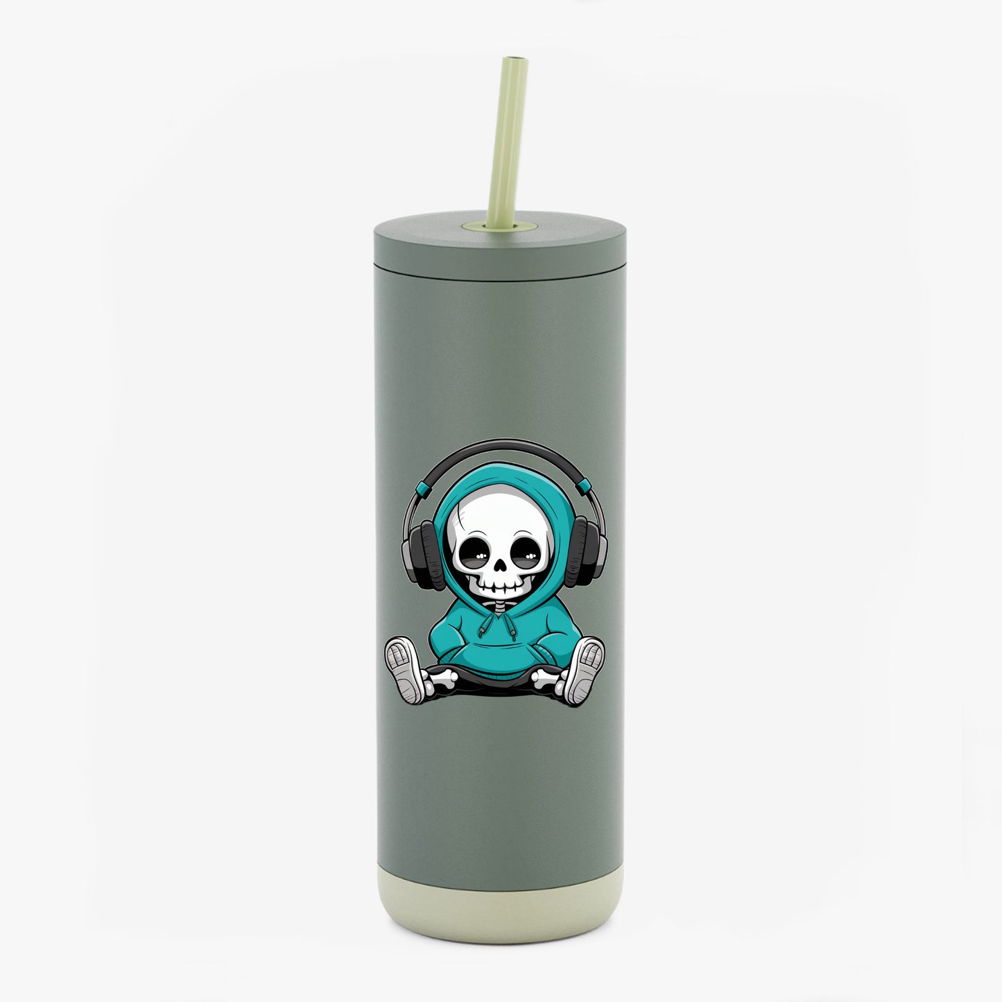 Chill Vibes Skull Tumbler - 20oz Sip Cup for Music Lovers