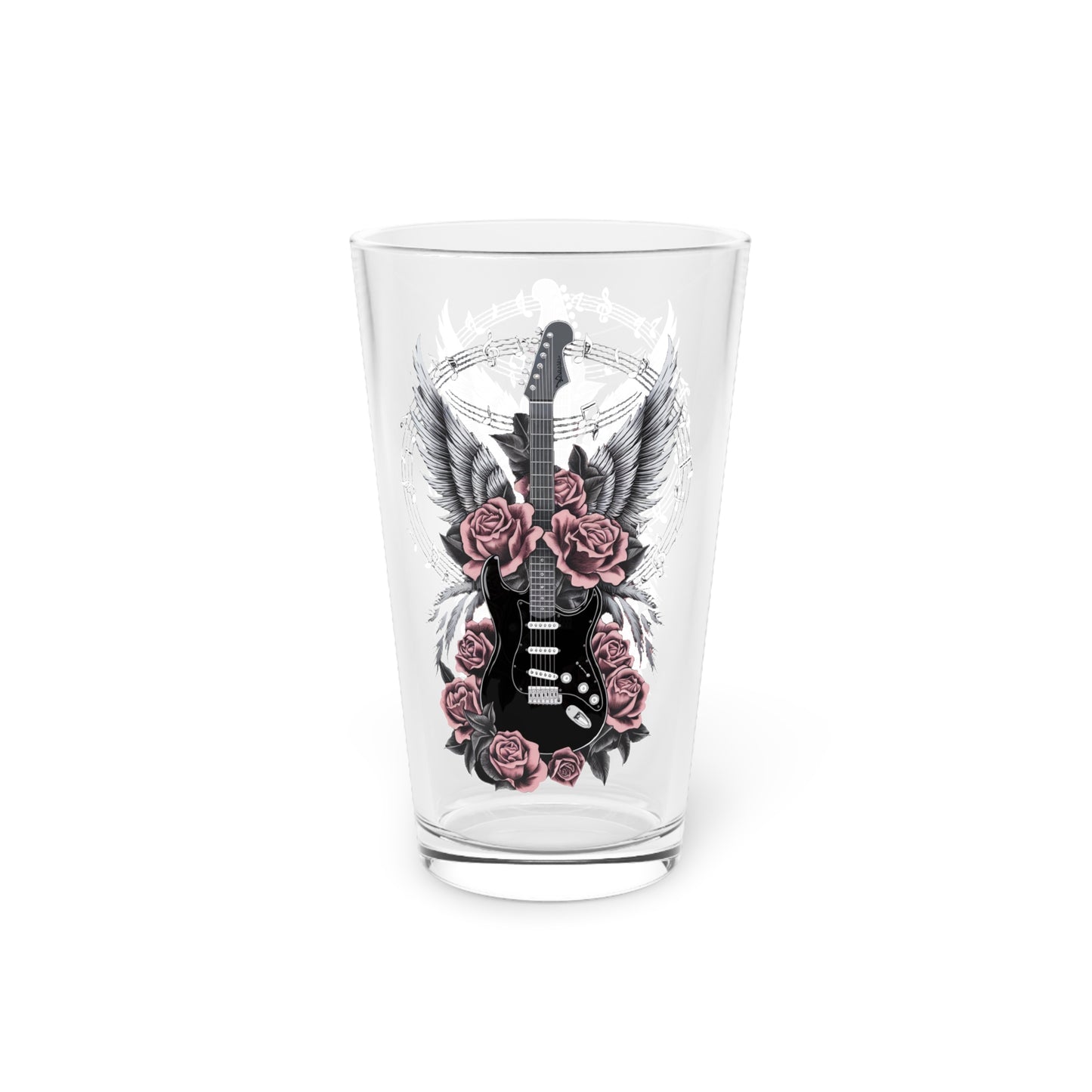 Rock & Roses 16oz Pint Glass - Perfect for Music Lovers