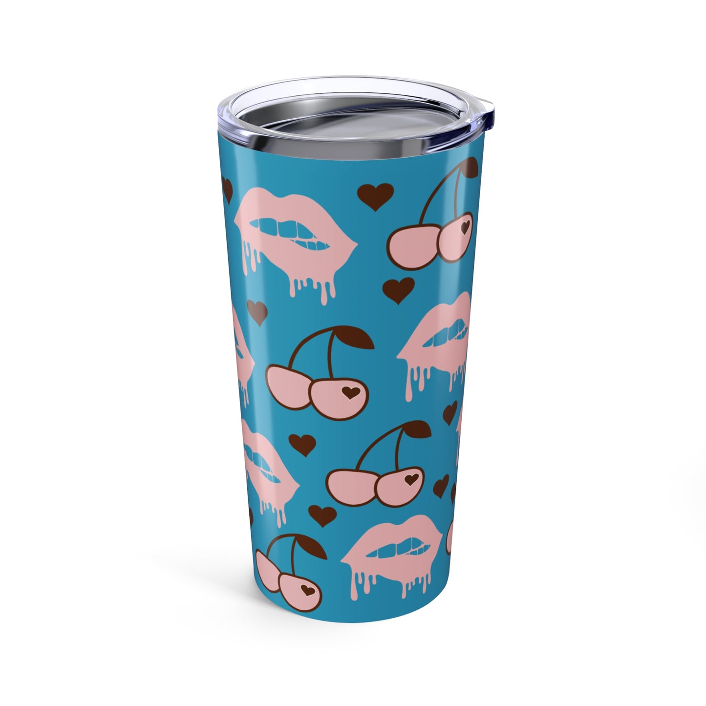 Chic Kiss & Cherry 20oz Tumbler - Fun Travel Mug for Lovers