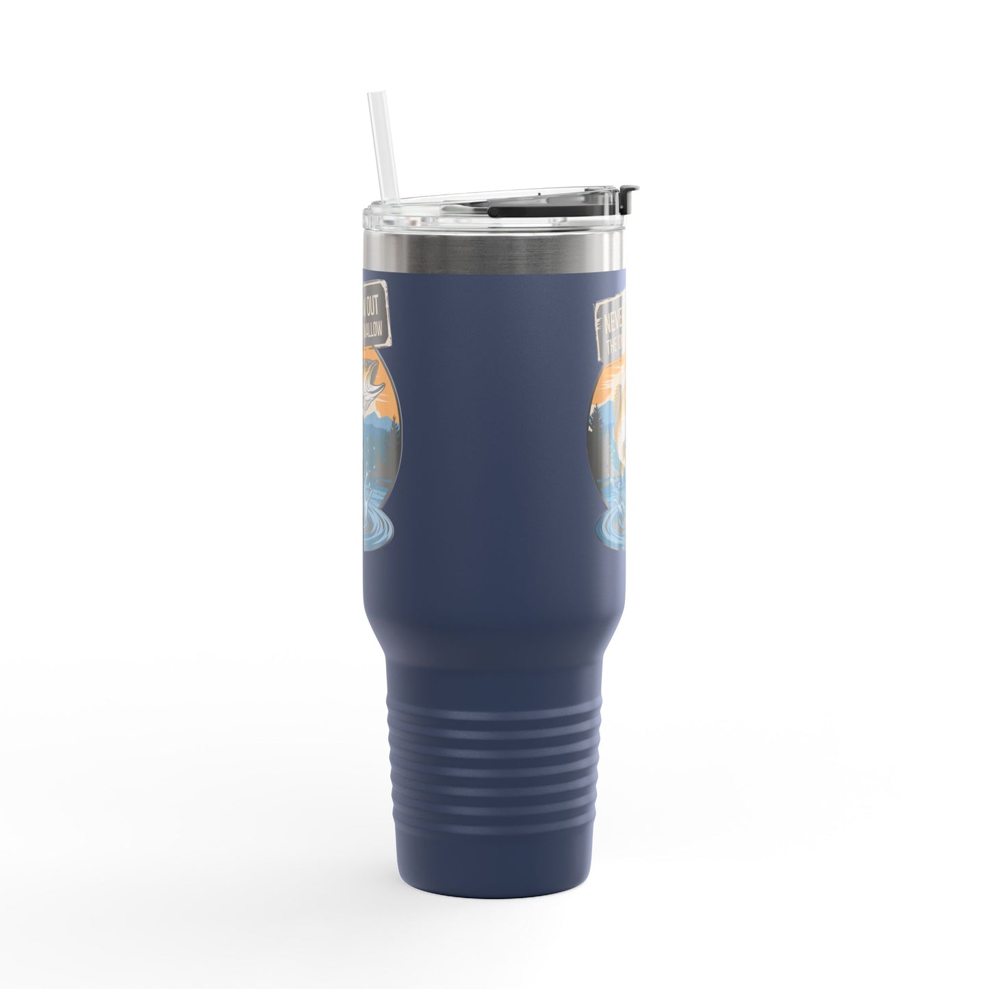 40oz Fishing Lover's Insulated Travel Mug - 'Never Throw Out the Ones That Swallow'