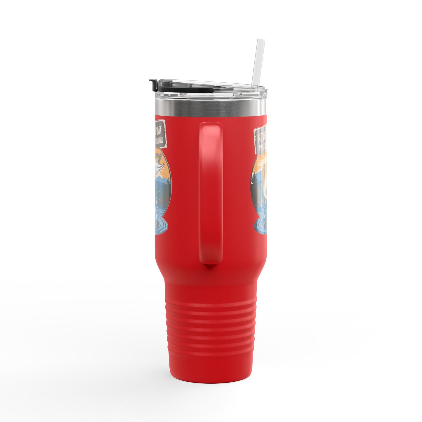 40oz Fishing Lover's Insulated Travel Mug - 'Never Throw Out the Ones That Swallow'