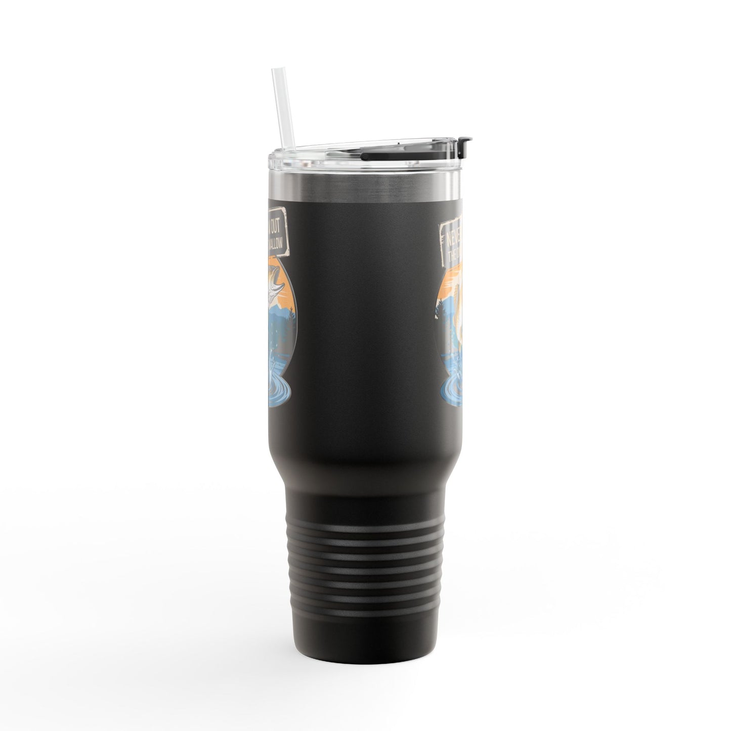 40oz Fishing Lover's Insulated Travel Mug - 'Never Throw Out the Ones That Swallow'