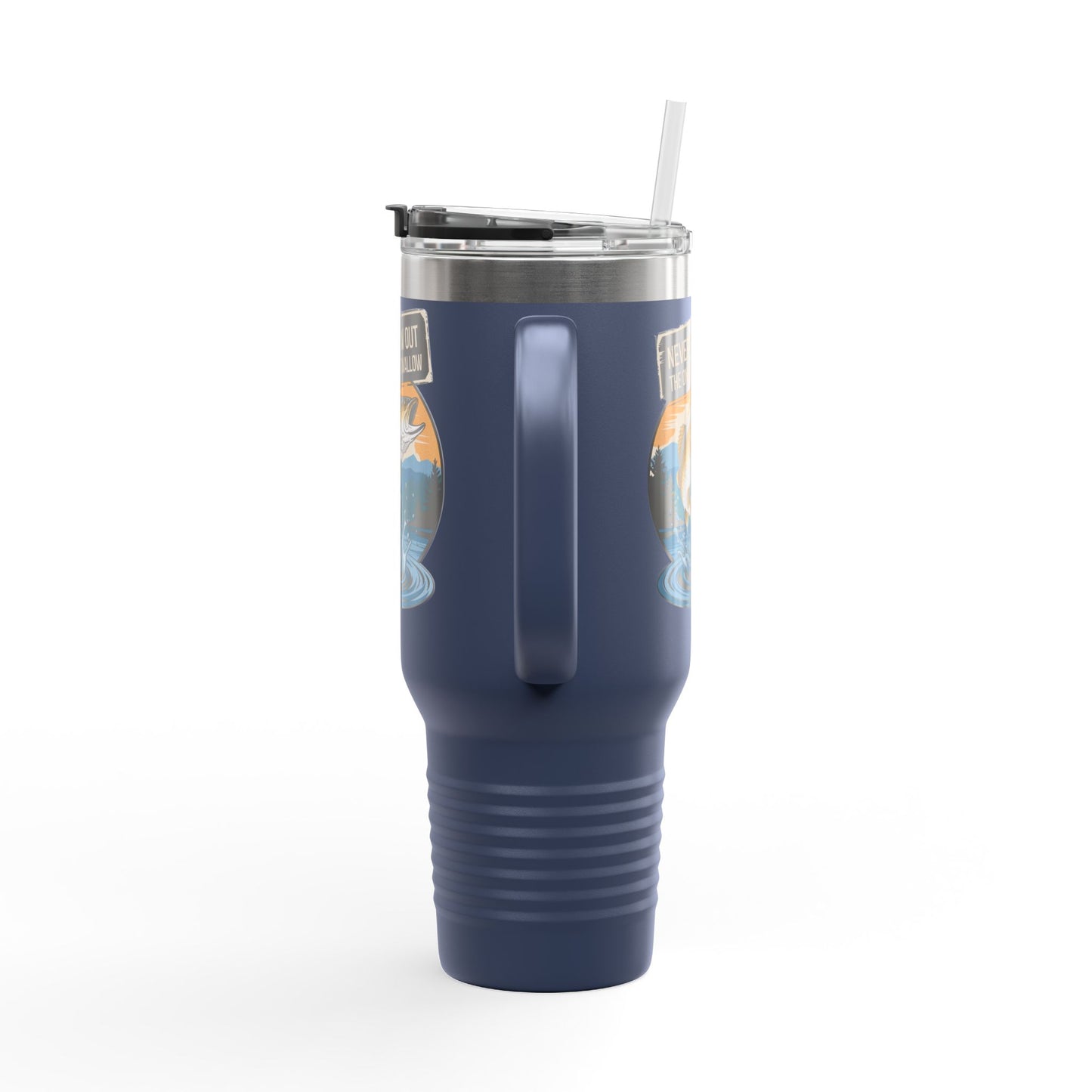 40oz Fishing Lover's Insulated Travel Mug - 'Never Throw Out the Ones That Swallow'
