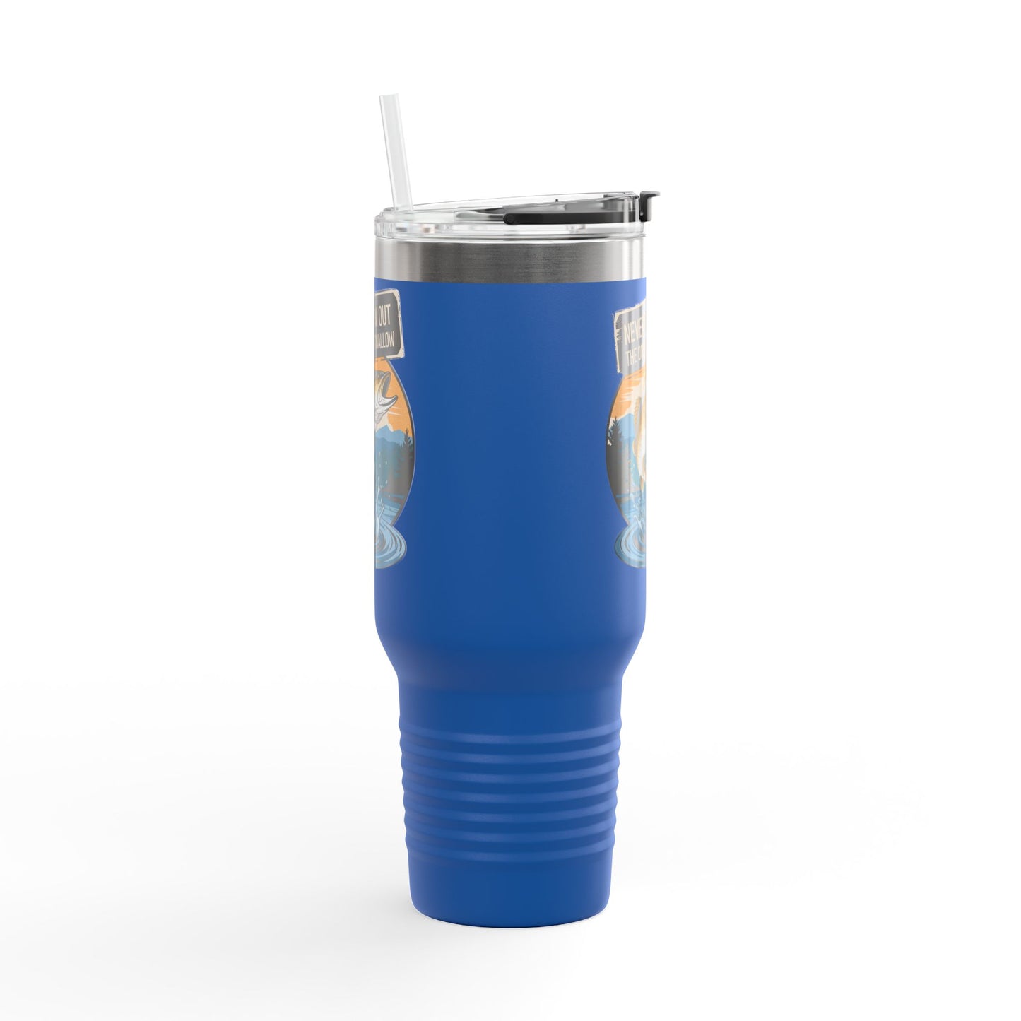 40oz Fishing Lover's Insulated Travel Mug - 'Never Throw Out the Ones That Swallow'