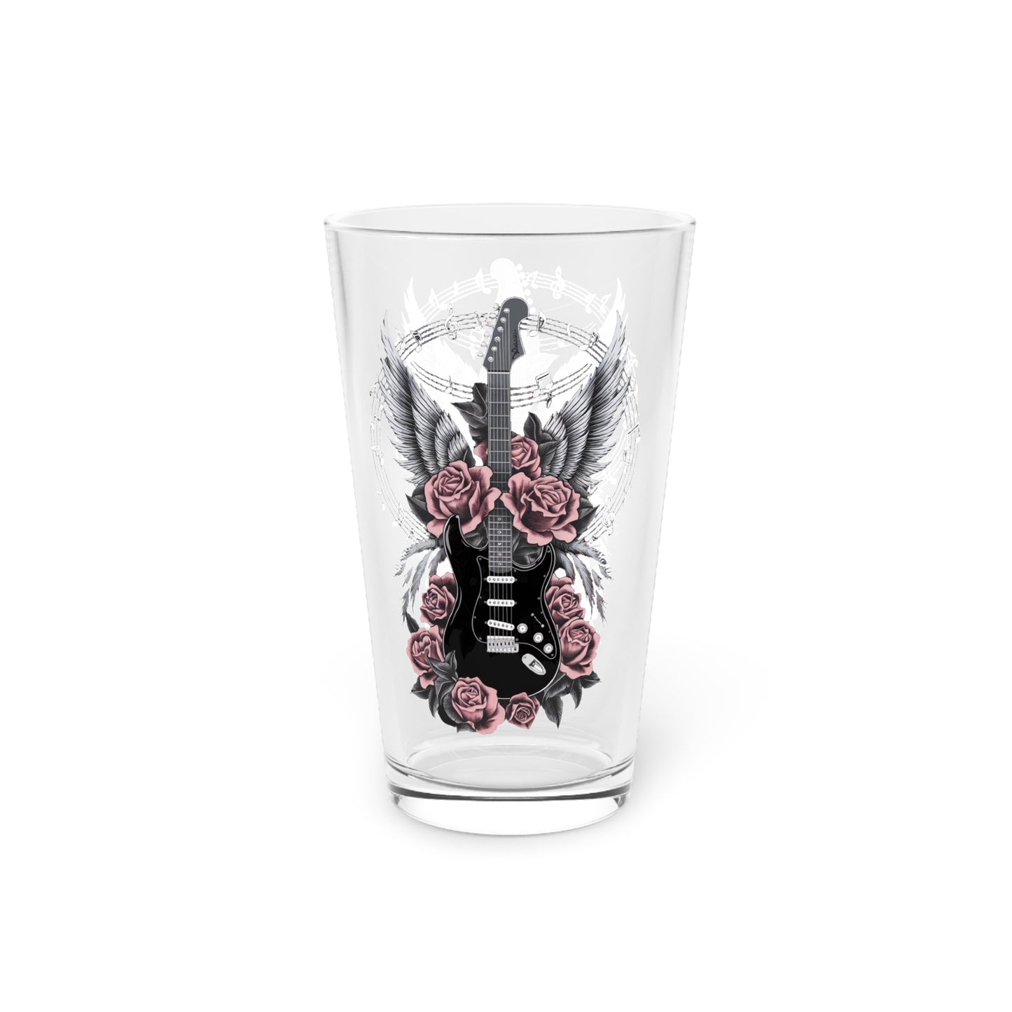 Rock & Roses 16oz Pint Glass - Perfect for Music Lovers