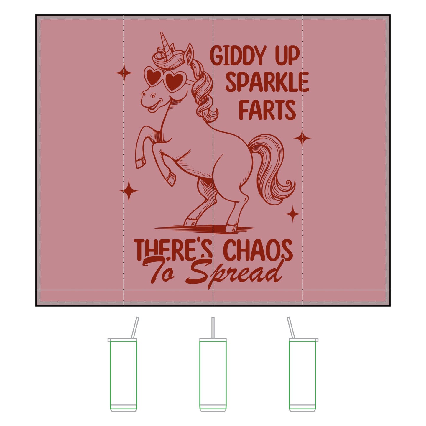 Giddy Up Sparkle Farts Unicorn Tumblers - 20oz Chaos Spreading Drinkware