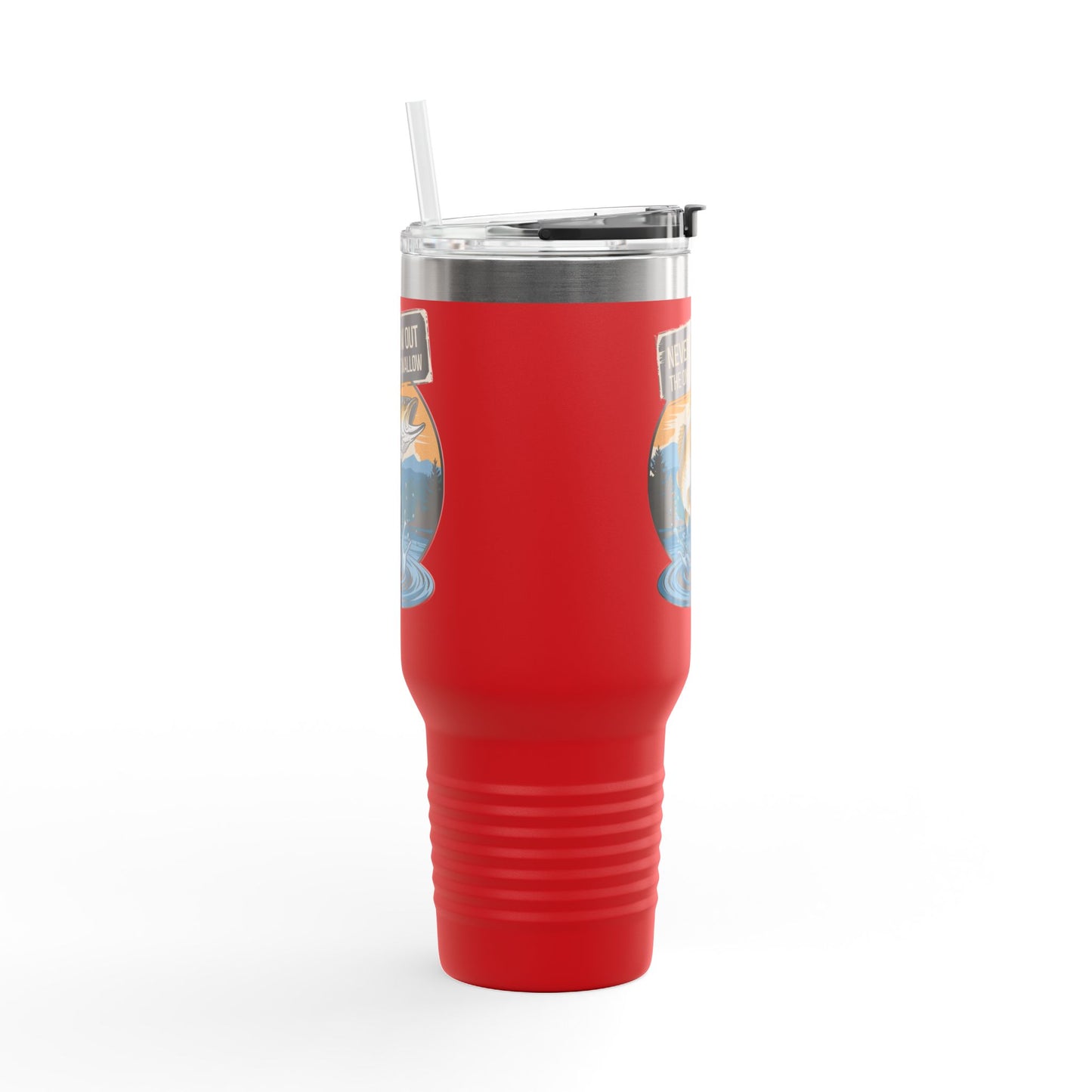 40oz Fishing Lover's Insulated Travel Mug - 'Never Throw Out the Ones That Swallow'