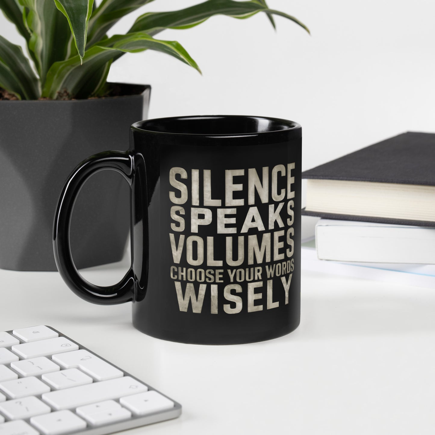 Black Glossy Mug - Silence