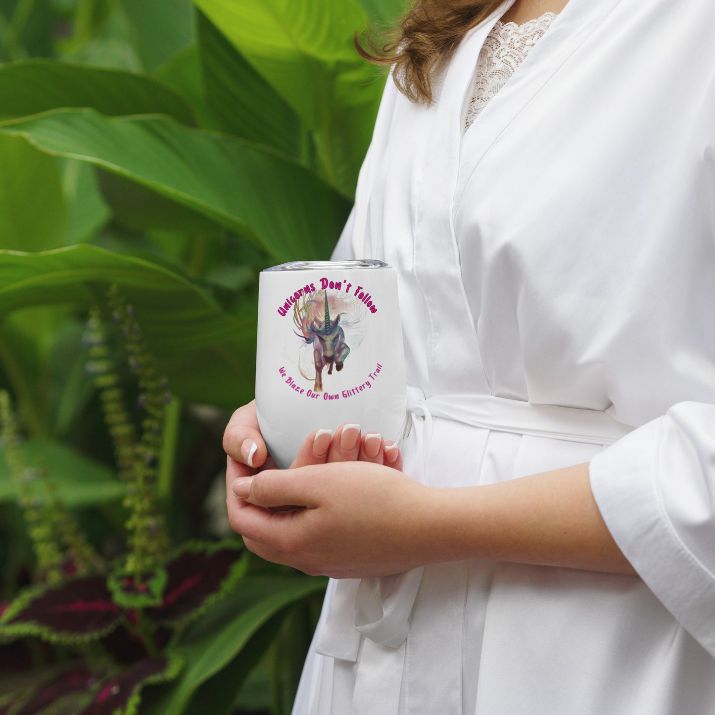 Stainless Steel Wine Tumbler - Unicorns Don't Follow