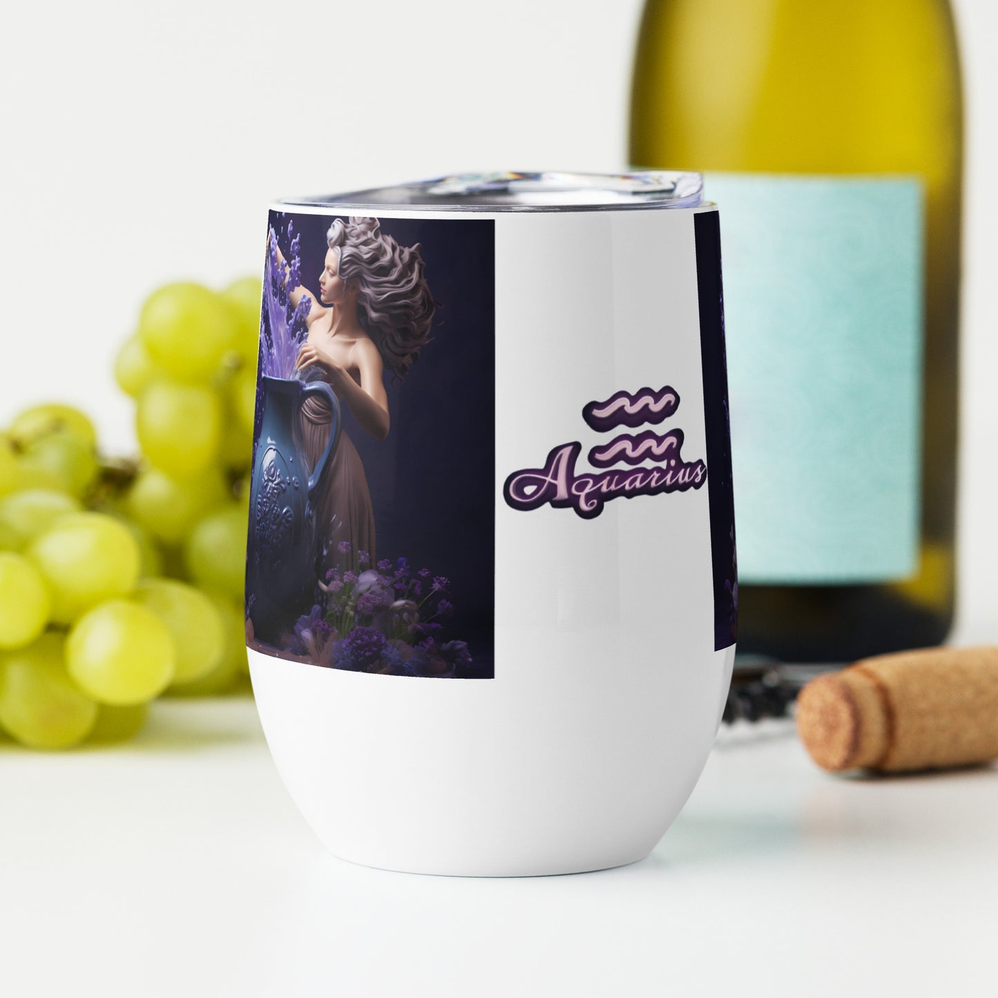 Stainless Steel Wine Tumbler - Aquarius #1