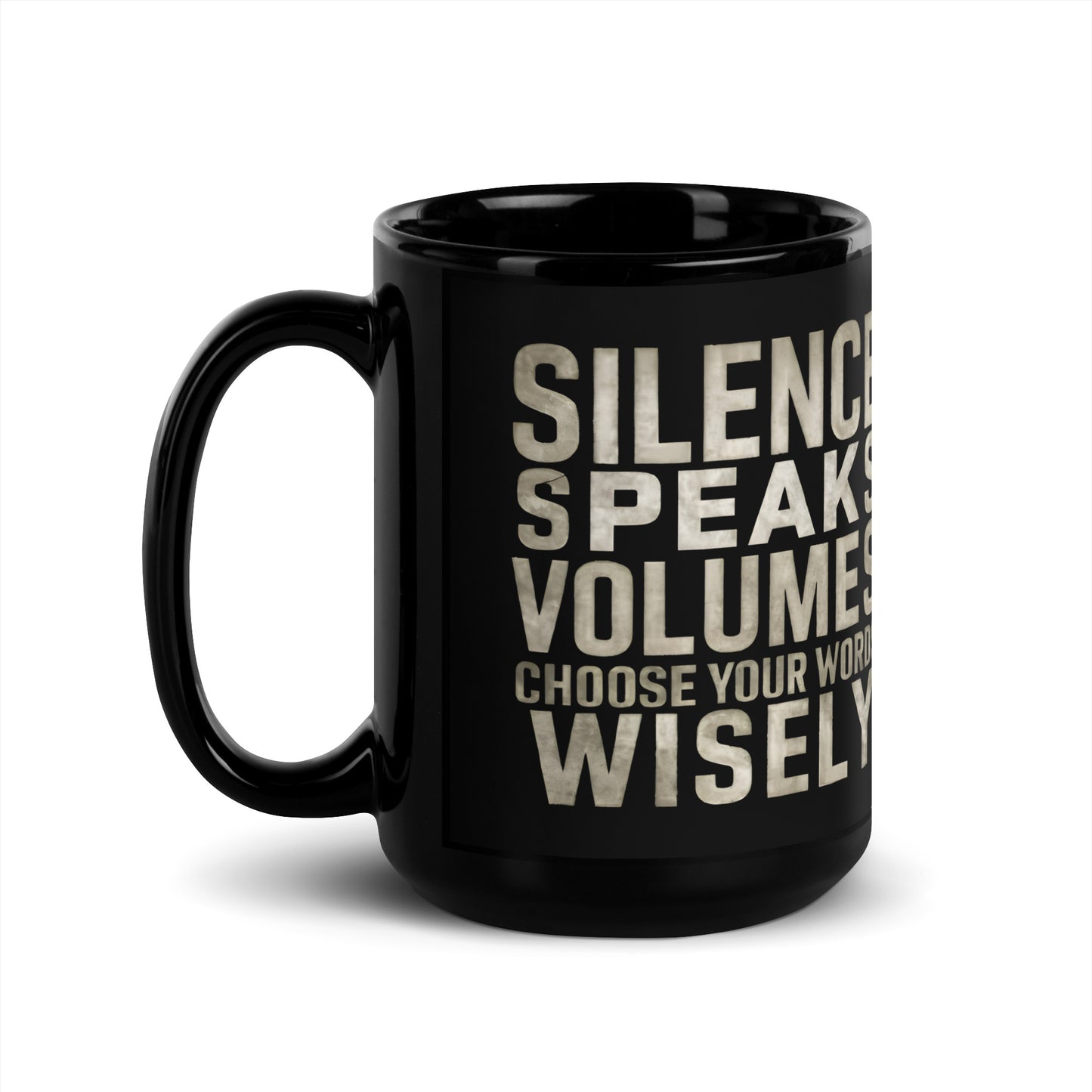 Black Glossy Mug - Silence