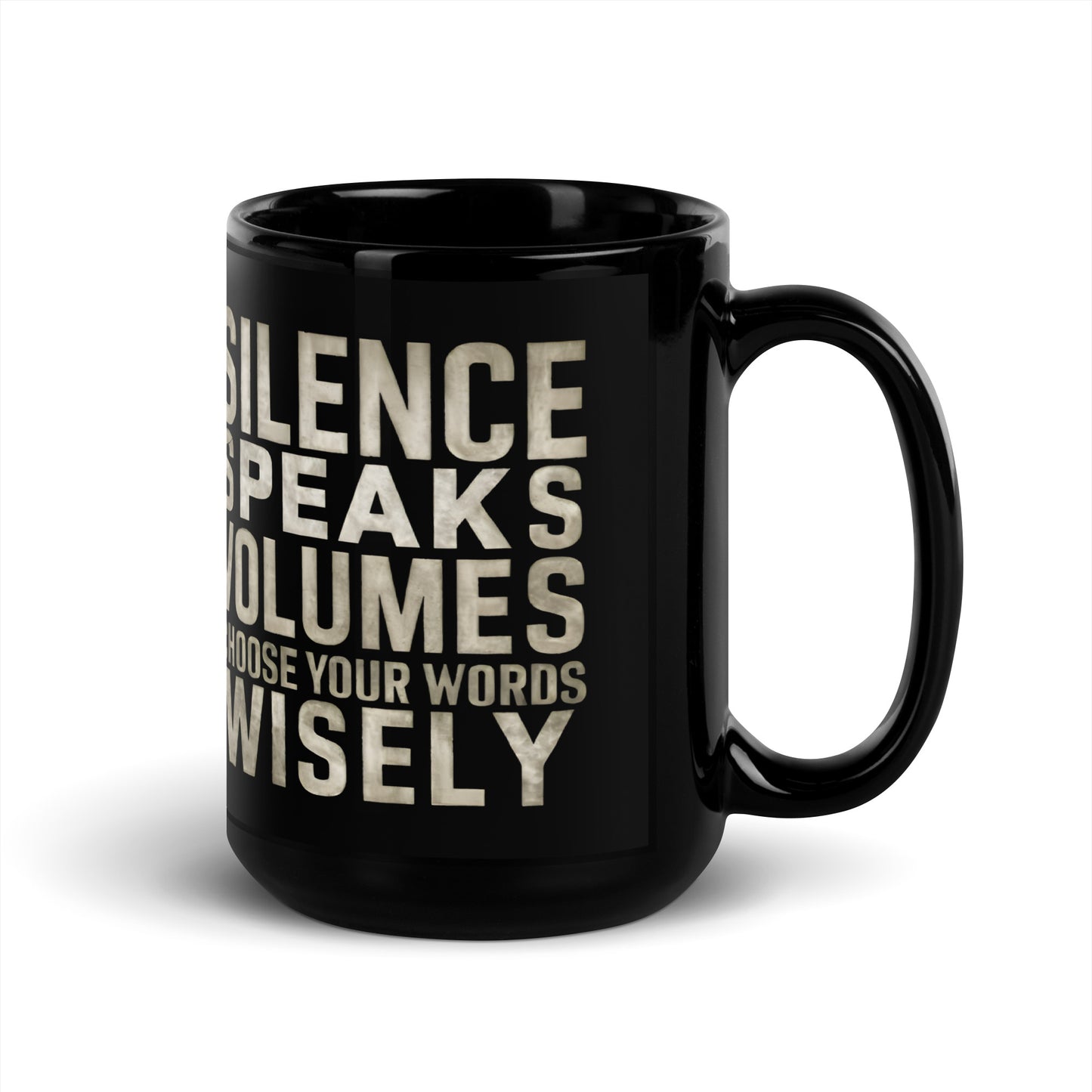 Black Glossy Mug - Silence